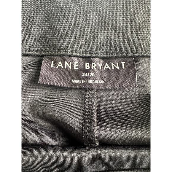 Lane Bryant Black Faux Leather High Waist Womens Ponte Leggings Pants Size 18/20 - Picture 7 of 7